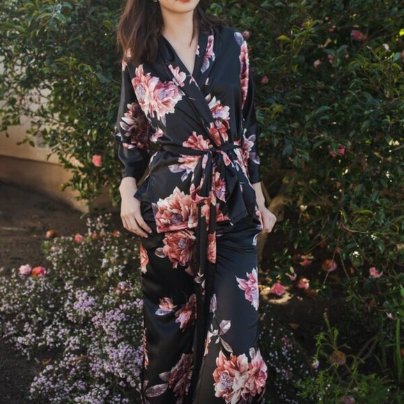 Jennafer Grace XL 2-Piece Set | Palazzo Pants + Fringe Belt Wrap Top (RARE) - Picture 1 of 11